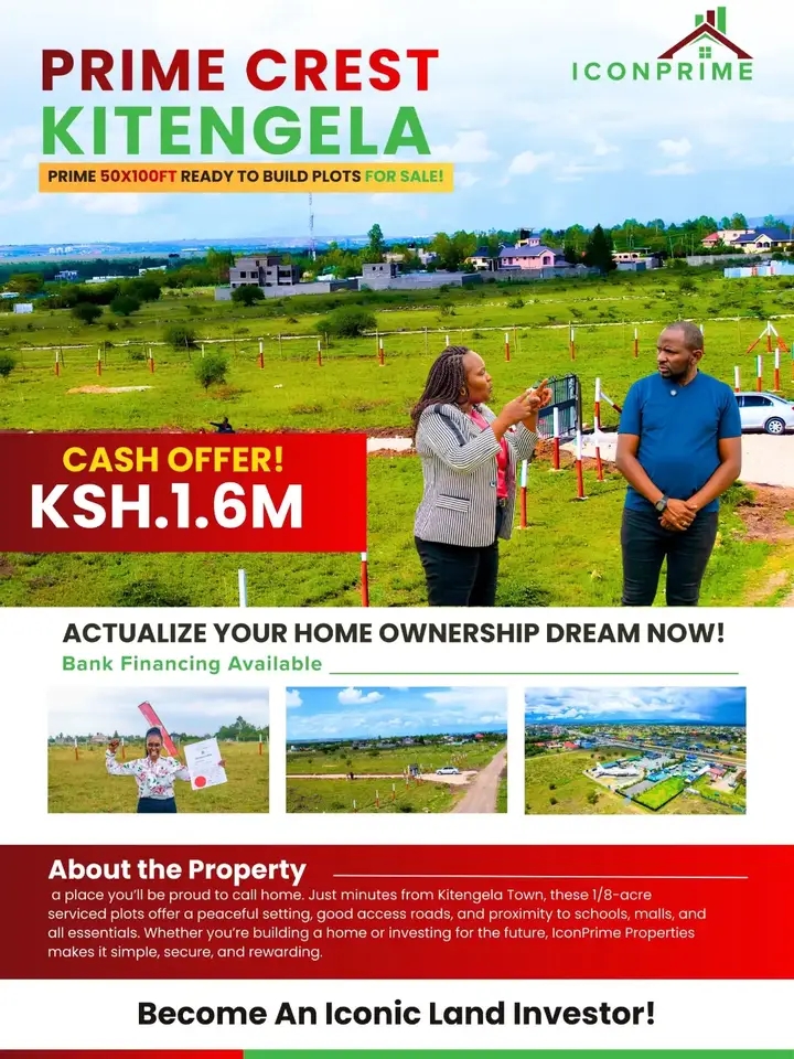 50*100 Prime Plots For sale, Kitengela